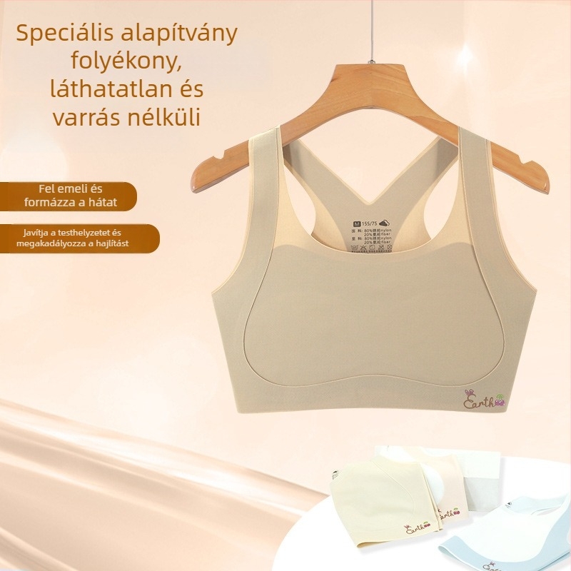 Lányok fejlesztő alsónemű – első szakaszú melltartó, 8–12 éveseknek, nylon/spandex 80/20, minden szezonra