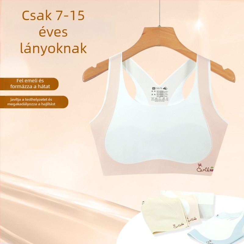 Lányok fejlesztő alsónemű – első szakaszú melltartó, 8–12 éveseknek, nylon/spandex 80/20, minden szezonra