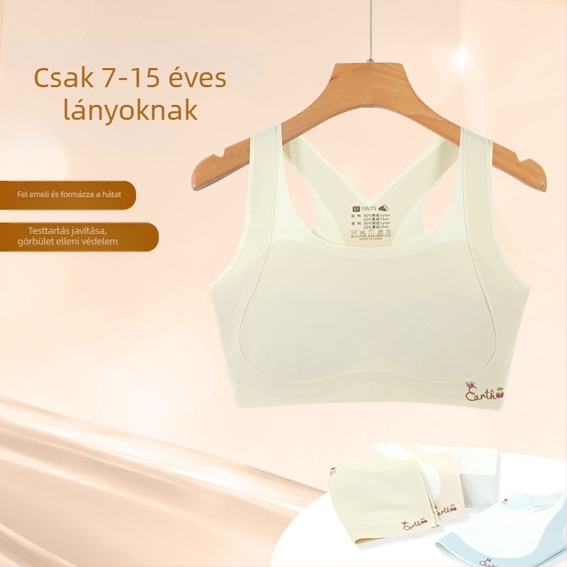 Lányok fejlesztő alsónemű – első szakaszú melltartó, 8–12 éveseknek, nylon/spandex 80/20, minden szezonra