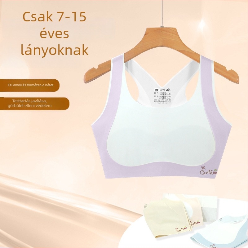 Lányok fejlesztő alsónemű – első szakaszú melltartó, 8–12 éveseknek, nylon/spandex 80/20, minden szezonra