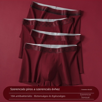 Férfi pamut boxerbrief — lélegző, varrás nélküli, középmagas derék, viszkóz alsó rész a gáttájékán