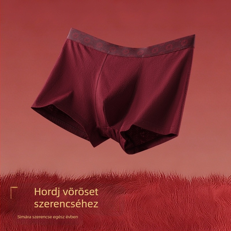 Férfi pamut boxerbrief — lélegző, varrás nélküli, középmagas derék, viszkóz alsó rész a gáttájékán