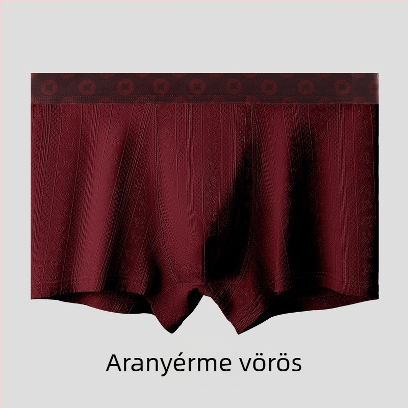 Férfi pamut boxerbrief — lélegző, varrás nélküli, középmagas derék, viszkóz alsó rész a gáttájékán