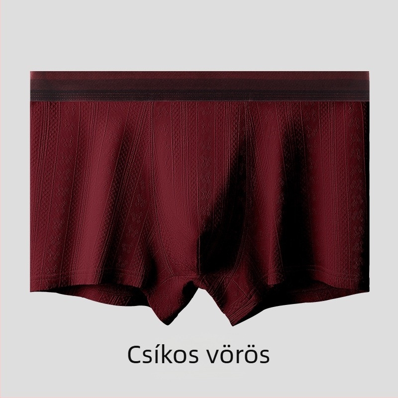 Férfi pamut boxerbrief — lélegző, varrás nélküli, középmagas derék, viszkóz alsó rész a gáttájékán