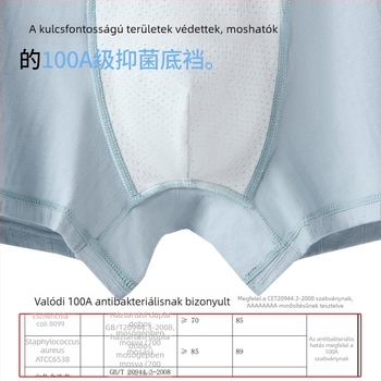 Férfi jacquard pamut boxer brief, középmagas derék, légáteresztő, varrásmentes, antibakteriális, bőrbarát érzet