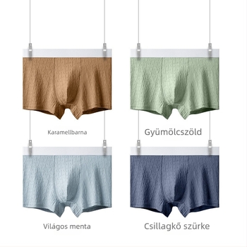 Férfi jacquard pamut boxer brief, középmagas derék, légáteresztő, varrásmentes, antibakteriális, bőrbarát érzet