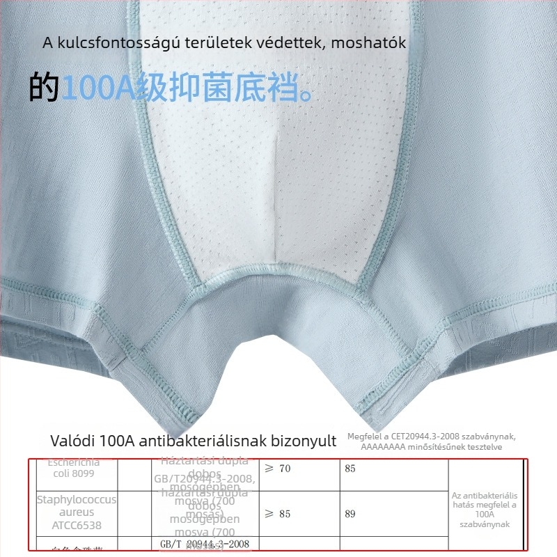 Férfi jacquard pamut boxer brief, középmagas derék, légáteresztő, varrásmentes, antibakteriális, bőrbarát érzet
