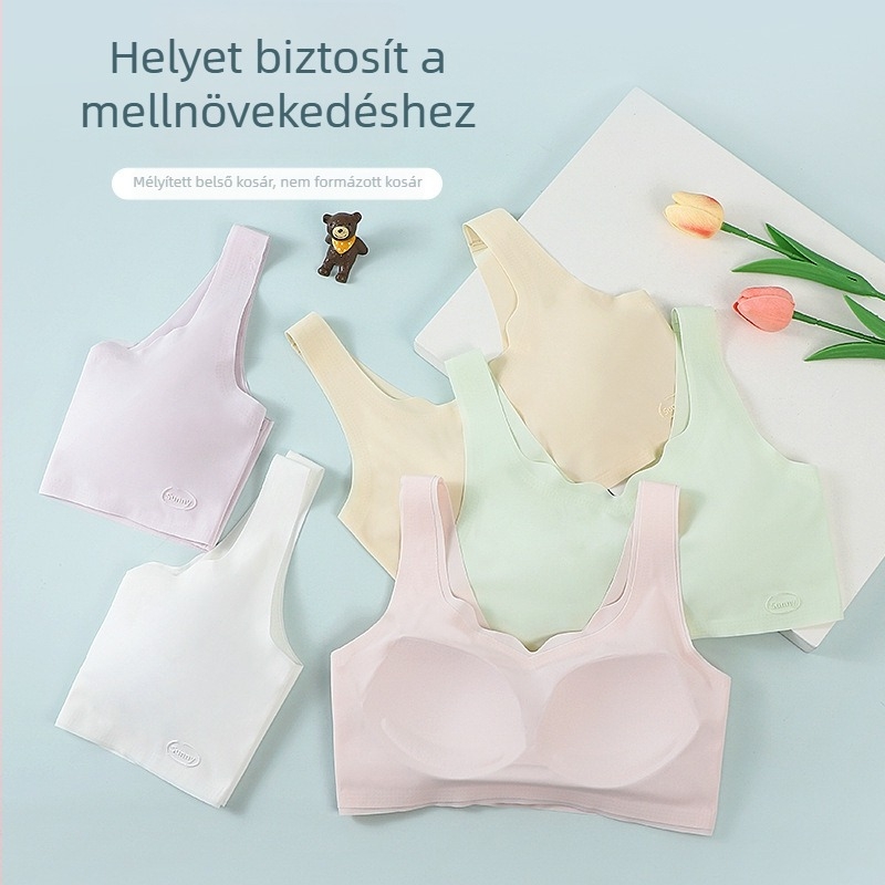 Jégselyem seamless gyerekeknek melltartó, légáteresztő, fix kosaras