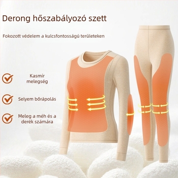 Uniszex termosz szett velúr béléses Derong akril anyagból, kétszeres réteg, extrán vastag 401–500 g/m², kerek nyakú, hosszú ujjú