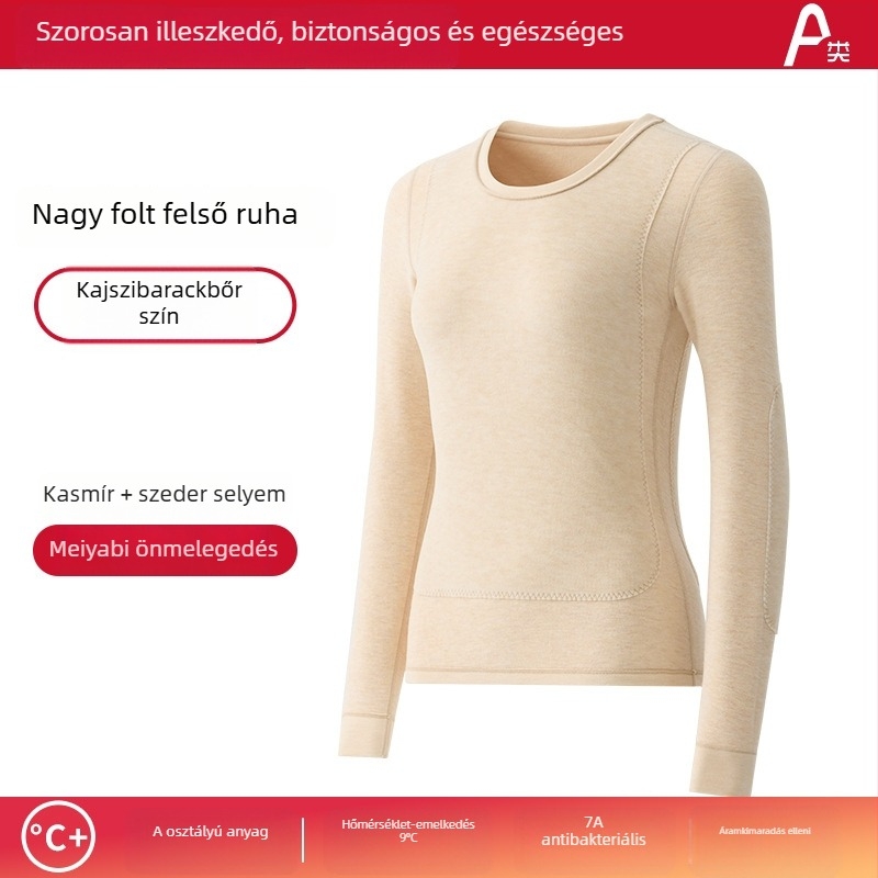 Uniszex termosz szett velúr béléses Derong akril anyagból, kétszeres réteg, extrán vastag 401–500 g/m², kerek nyakú, hosszú ujjú