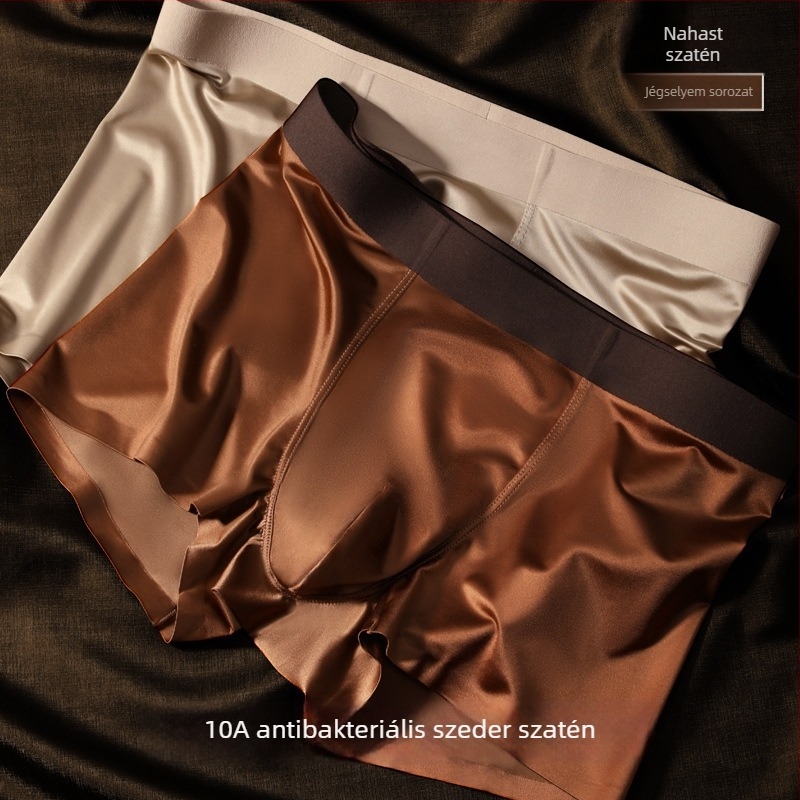 Férfiaknak szóló nyom nélküli alsónemű, Ice Silk kötött anyag, nylon alapanyag, középmagas derék, belső viszkóz 80-90%