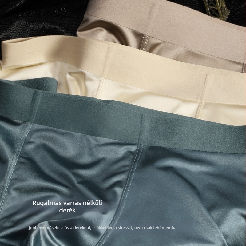 Férfiaknak szóló nyom nélküli alsónemű, Ice Silk kötött anyag, nylon alapanyag, középmagas derék, belső viszkóz 80-90%
