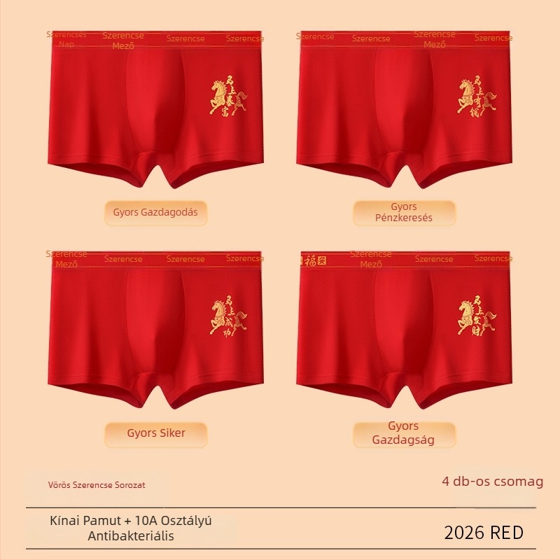 Férfi pamut boxer brief, középmagas derék, lélegző és antibakteriális, 40s pamut, minta: egyszínű vagy geometriai