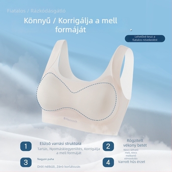 Tavasz-nyár varrat nélküli melltartó lányoknak, gimnáziumi korosztálynak, rögzített kosár, Ice Silk anyag
