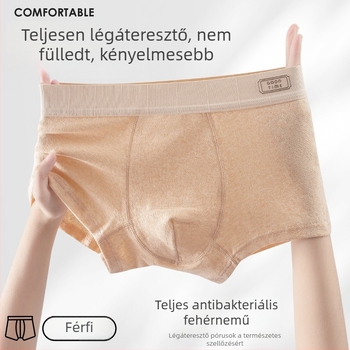 Férfi pamut boxeralsó középmagas derekú, egyszínű, lélegző, antibakteriális, 90–95% pamut