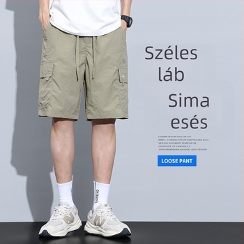 Férfi nyári vékony Ice Silk rövidnadrág, gyorsan száradó, laza szabású, mindennapi sport