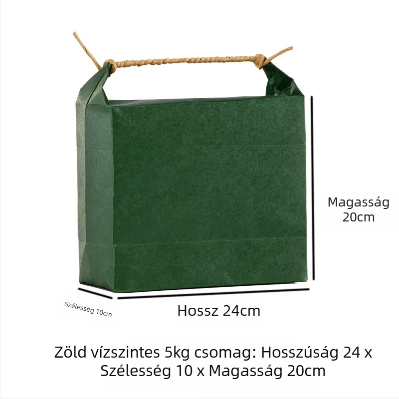 Retro kraft papír ajándékzacskó, die-cut és ragasztott kivitelben; specifikáció: rizs zacskó