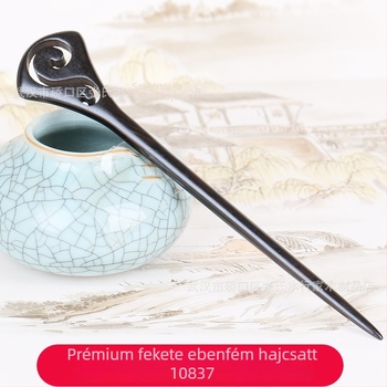 Fából készült hajtű retro geometriai mintával – Hanfu kiegészítő a Wood Expert-től