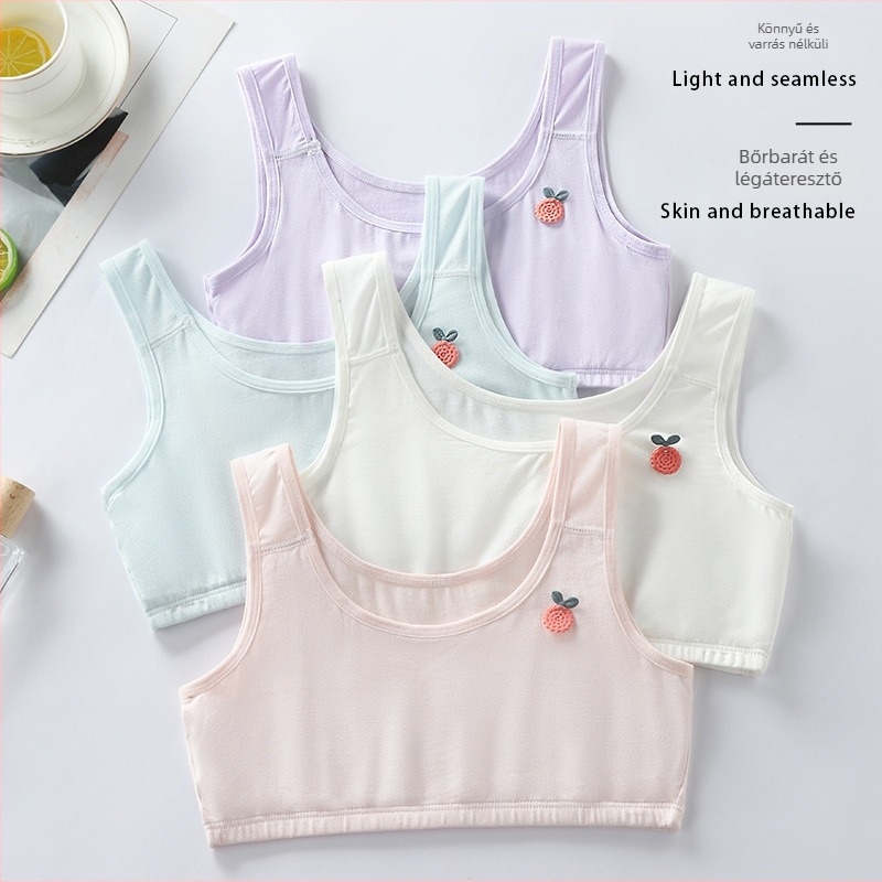 Modal anyagú lányoknak készült melltartó-vest, pamut béléssel, lágy acélgyűrűvel, lélegző és kényelmes, 9–13 éveseknek