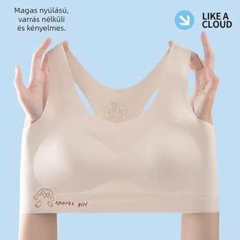 Lányok vest-stílusú edzőmelltartó fix kosarakkal; Ice Silk anyag; Nylon fő anyag; teljes kosarak; ultra vékony formázott kosár habbal; rögzített dupla vállpántok