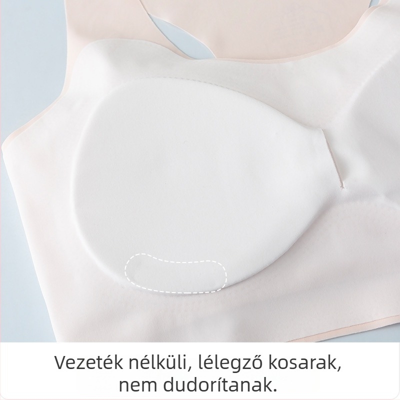 Lányok vest-stílusú edzőmelltartó fix kosarakkal; Ice Silk anyag; Nylon fő anyag; teljes kosarak; ultra vékony formázott kosár habbal; rögzített dupla vállpántok