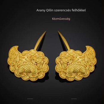 Réz hajcsat, vintage stílusú, geometriai mintával, elektroplatált felülettel, bemutató 2025 tavaszán