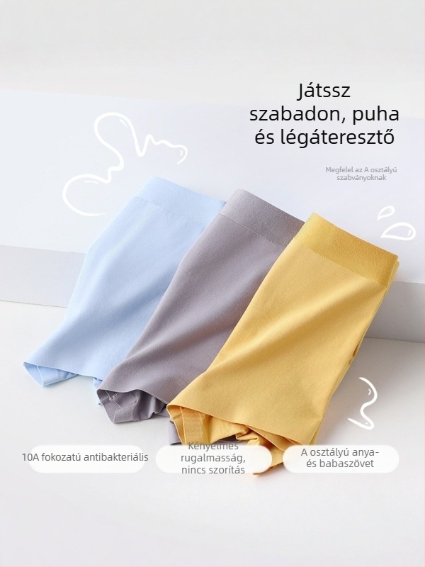 Category A antibakteriális fiúknak boxer alsónemű, lélegző combed pamut keverék, 92% pamut, 8% spandex, méret 10A, közepes–nagy testmagasságú gyerekeknek