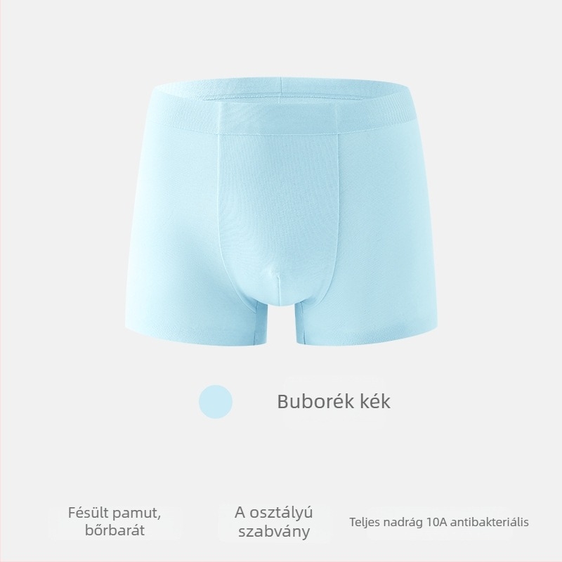 Category A antibakteriális fiúknak boxer alsónemű, lélegző combed pamut keverék, 92% pamut, 8% spandex, méret 10A, közepes–nagy testmagasságú gyerekeknek