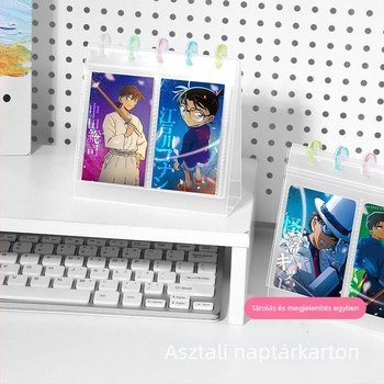 Fényképalbum, átlátszó kártyaalbum asztali kijelzőhöz, PP borító, Loose-leaf kötés, 10 oldal, logó nyomtatás, testreszabás elérhető