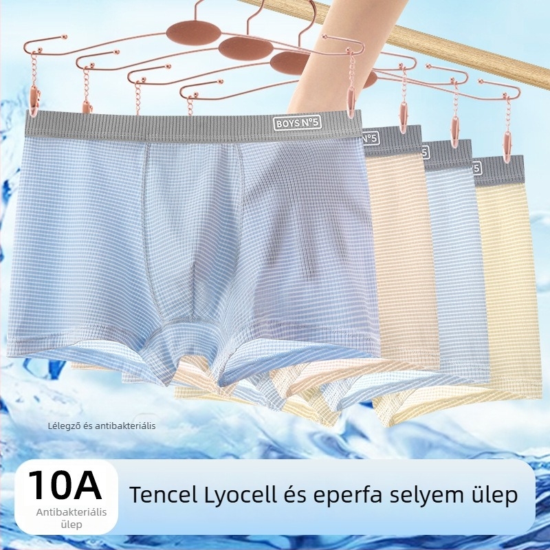 Légáteresztő antibakteriális boxer nadrág közepes–nagy testmagasságú gyerekeknek ice-silk anyagból