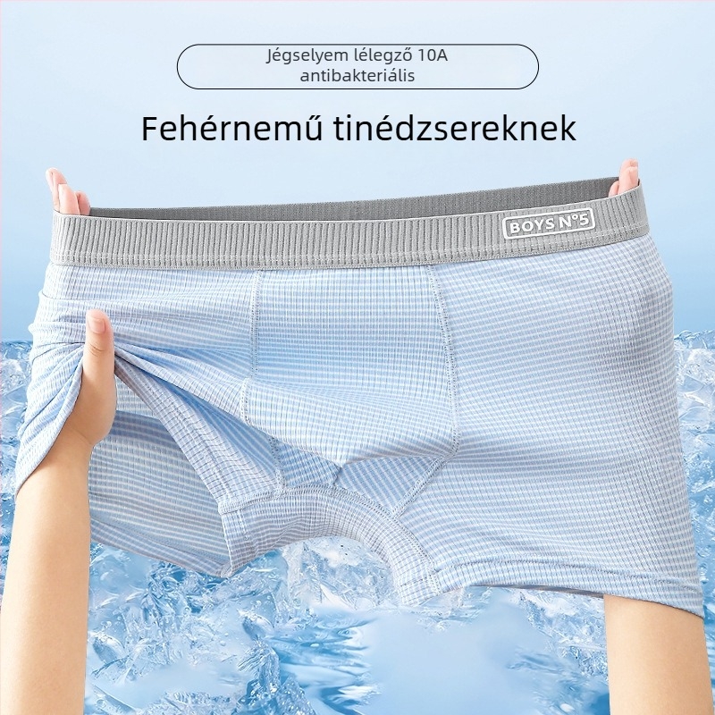 Légáteresztő antibakteriális boxer nadrág közepes–nagy testmagasságú gyerekeknek ice-silk anyagból