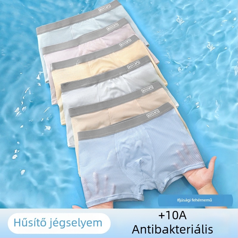 Légáteresztő antibakteriális boxer nadrág közepes–nagy testmagasságú gyerekeknek ice-silk anyagból