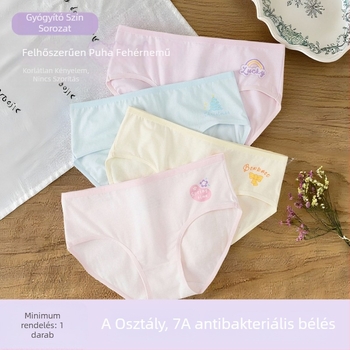 Antibakteriális pamutból készült lányoknak szóló alsó, A osztály, 12–16 évesek, háromszög fazon, egyszínű