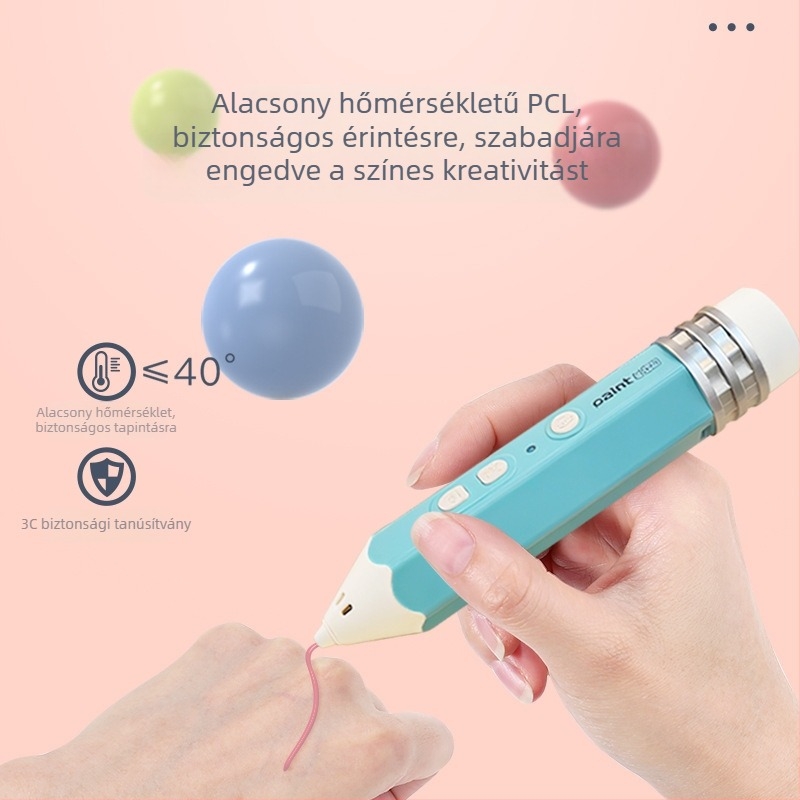 Gyerekeknek szánt 3D nyomtató toll-készlet – alacsony hőmérséklet, DIY oktatási játék (művészet és tudomány) (4–6 év)