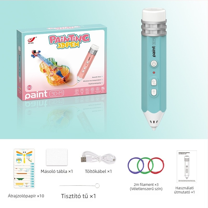 Gyerekeknek szánt 3D nyomtató toll-készlet – alacsony hőmérséklet, DIY oktatási játék (művészet és tudomány) (4–6 év)