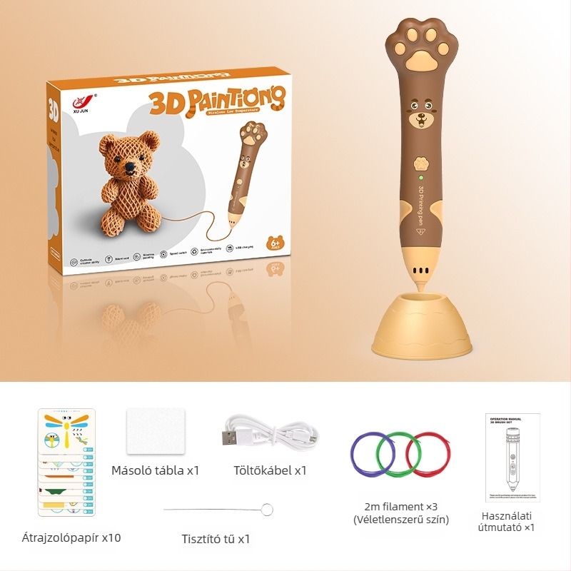 Gyerekeknek szánt 3D nyomtató toll-készlet – alacsony hőmérséklet, DIY oktatási játék (művészet és tudomány) (4–6 év)