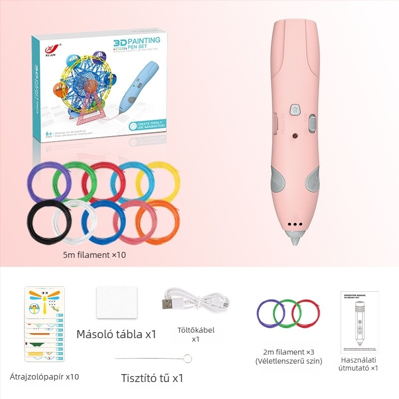 Gyerekeknek szánt 3D nyomtató toll-készlet – alacsony hőmérséklet, DIY oktatási játék (művészet és tudomány) (4–6 év)
