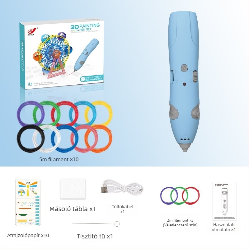 Gyerekeknek szánt 3D nyomtató toll-készlet – alacsony hőmérséklet, DIY oktatási játék (művészet és tudomány) (4–6 év)