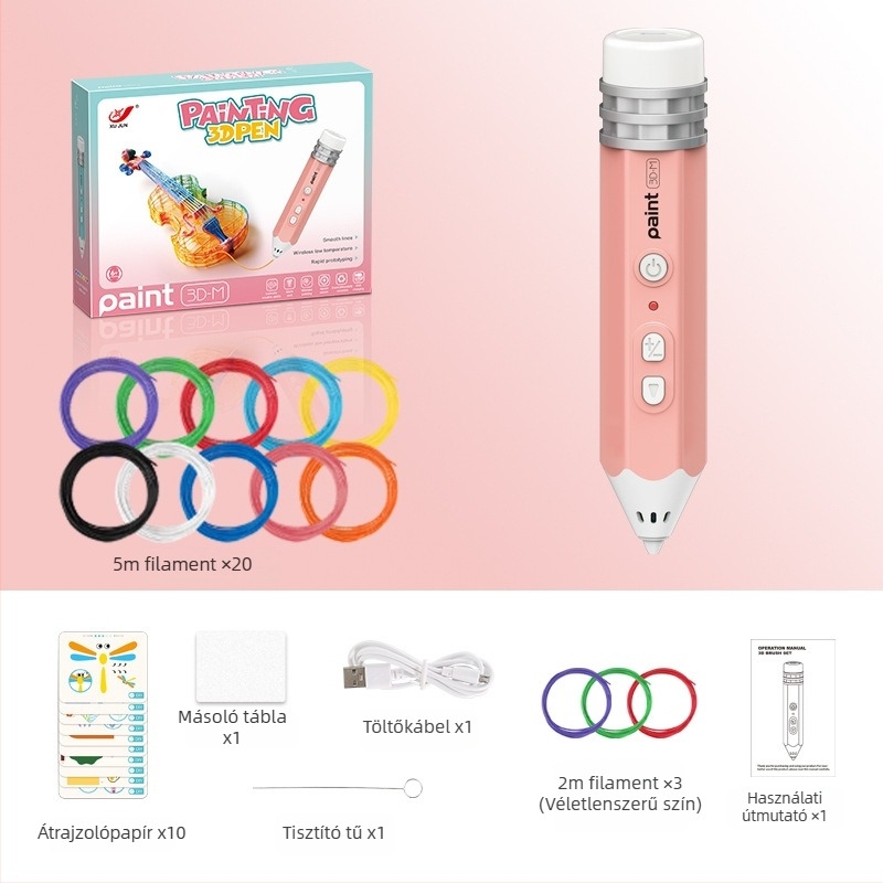 Gyerekeknek szánt 3D nyomtató toll-készlet – alacsony hőmérséklet, DIY oktatási játék (művészet és tudomány) (4–6 év)