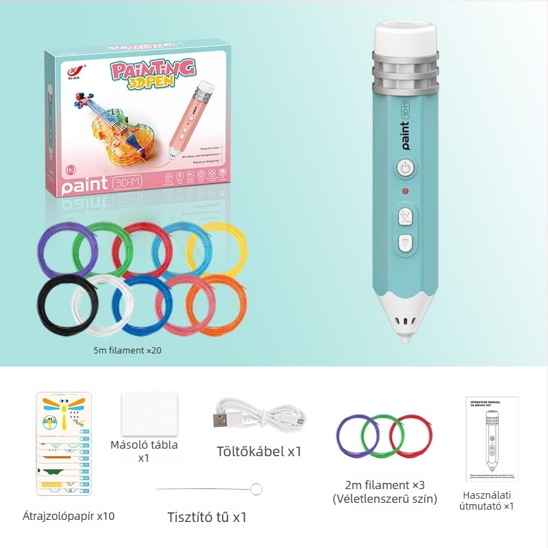 Gyerekeknek szánt 3D nyomtató toll-készlet – alacsony hőmérséklet, DIY oktatási játék (művészet és tudomány) (4–6 év)