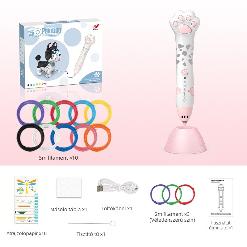 Gyerekeknek szánt 3D nyomtató toll-készlet – alacsony hőmérséklet, DIY oktatási játék (művészet és tudomány) (4–6 év)