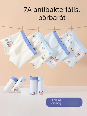 100% pamutból készült fiú boxerek, A osztály, 3–8 éveseknek