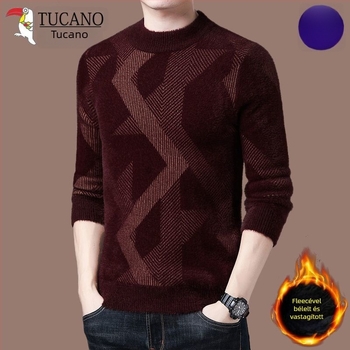 Férfi kötött pulóver félmagas kerek nyakkal, 2019 tél, kiegyensúlyozott méretek