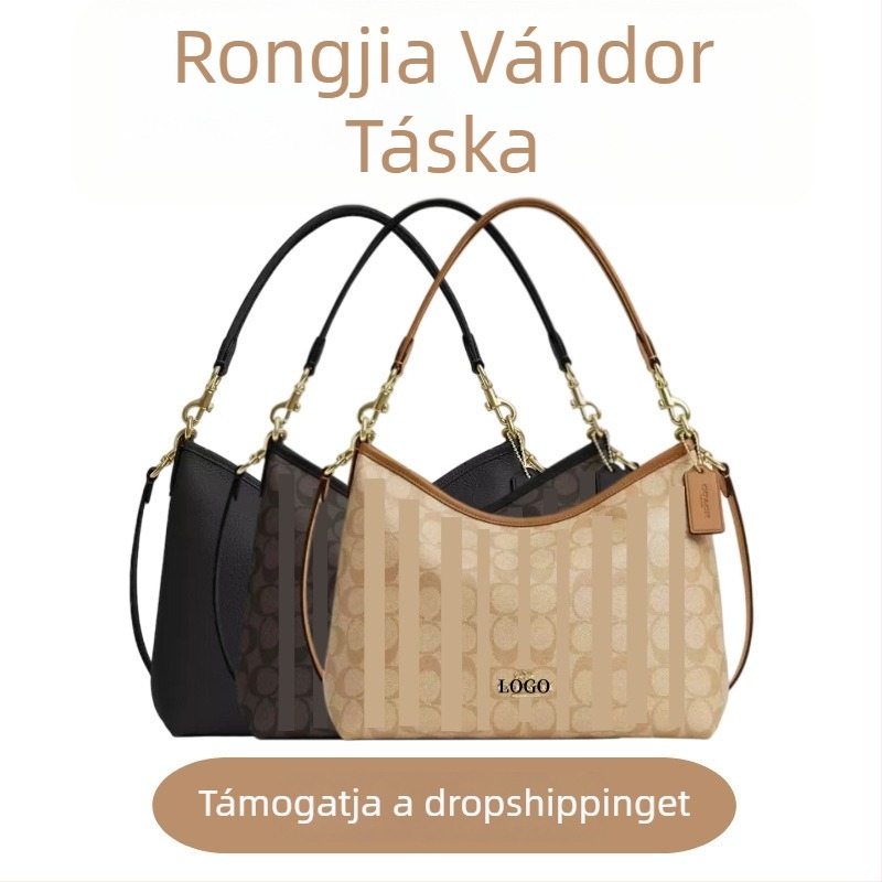 Táska városi egyszerű stílusban, PVC anyag, dumpling-formájú, cipzáras nyitás, dupla vállpánt