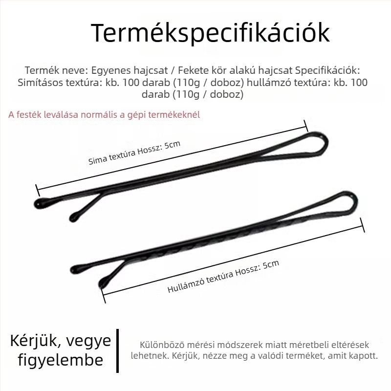 Kerek fejű hajcsat (rozsdamentes acél, uniszex, irodai stílus, modellezéshez)
