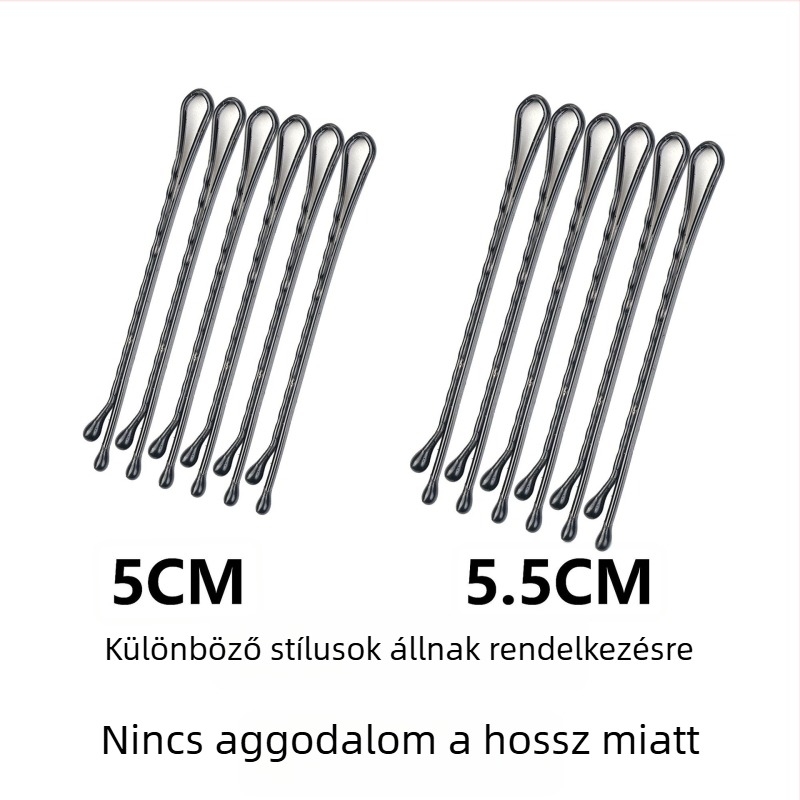 Hullám mintázatú hajcsipesz lakkozott felülettel, kis fekete hajcsipesz, elválasztó klipsz frizurákhoz és frufruhoz