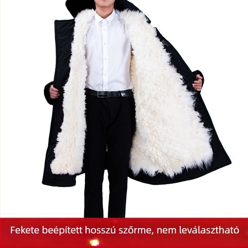 Férfi báránybőr bőrkabát integrált szőrme, rövid fazon, cipzár elöl, koreai stílus, 2025 tavasz