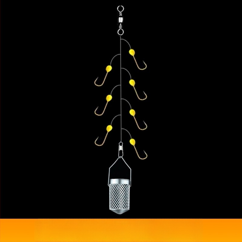 String hook set with barbed hooks — multi-hook rig, Fishing gear