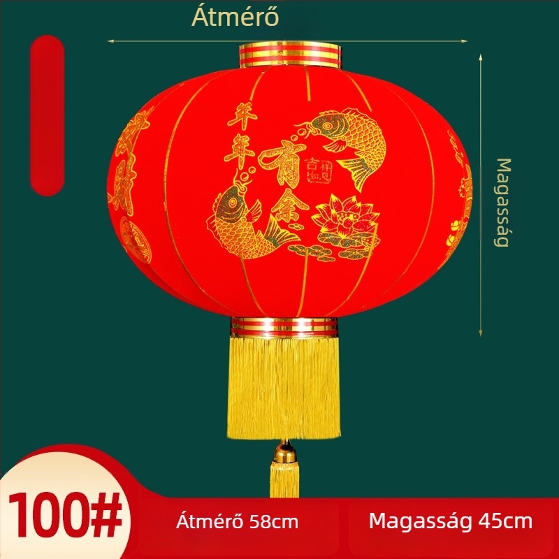 Dekor lámpás – pár, flocking szövet, kerek forma, etnikus stílus, kézműves