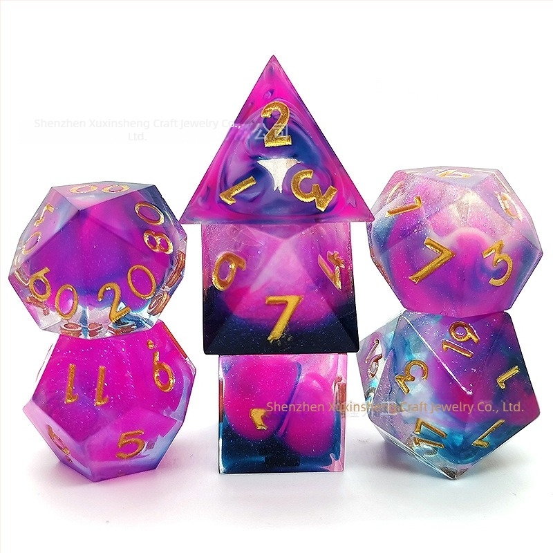 Gyanta Cthulhu D&D TRPG poliedrikus D20 dobókocka készlet, 7 darabos, testreszabási lehetőségekkel